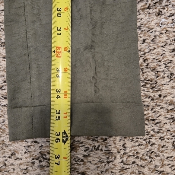 Cappellini Mid Rise Green Floral Print Dress pants Size 8 NEW - Picture 15 of 16